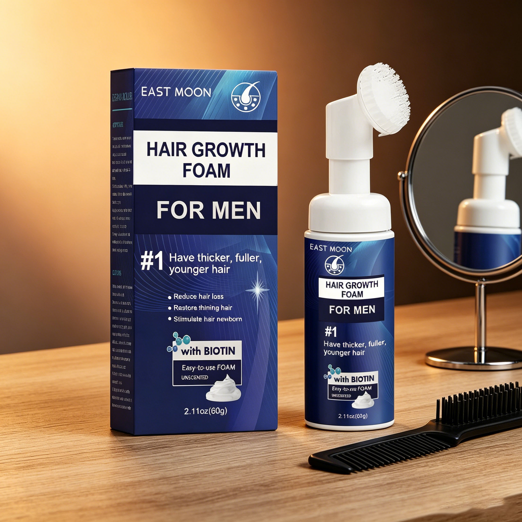Hair Care For Hair Loss - Pianka do włosów ze silikonową szczoteczką
