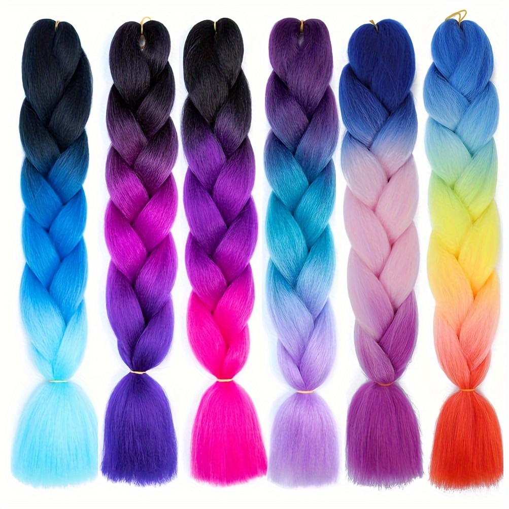 Braiding Hair Kanekalon - 6 szt. 24-calowych syntetycznych włosów do