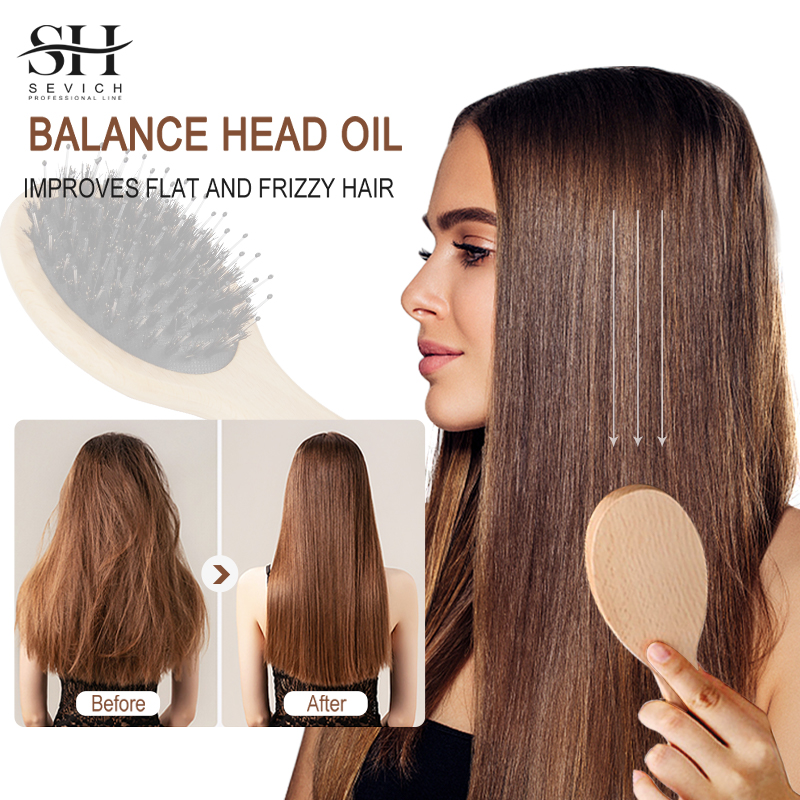 Hair Care Natur - Naturalne włosie dzika puszysty grzebień drewniana