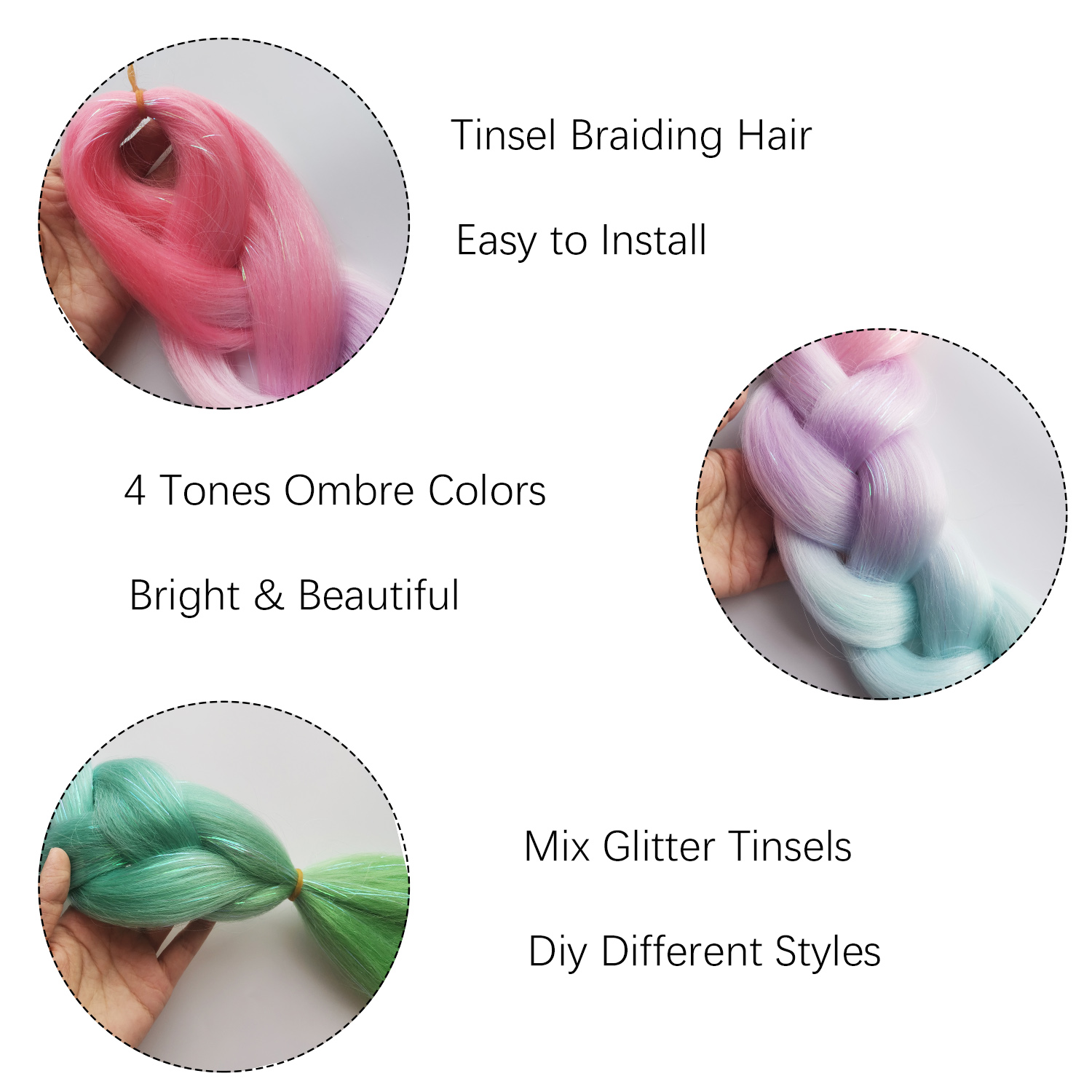 Tinsel Jumbo Braids Ombre Brai – Braiding Hair Kanekalon recenzja i cena